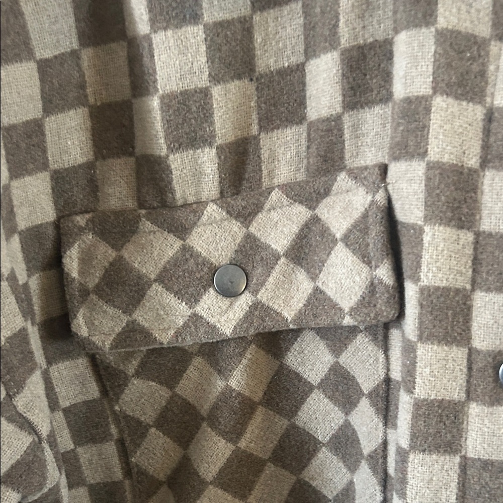 Checked Brown Overshirt Jacket - image 3